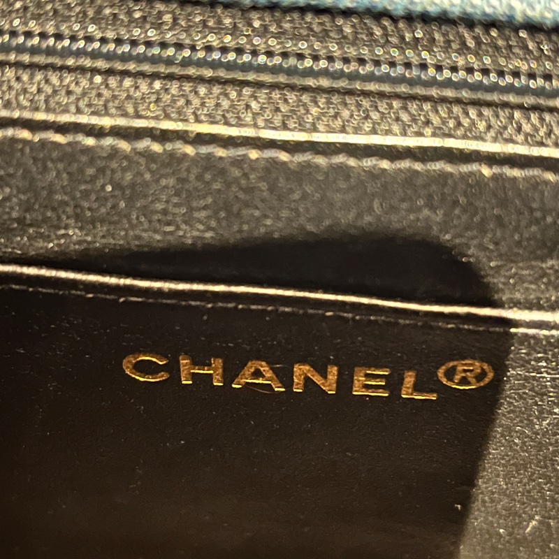 香奈兒 CHANEL 中古包 狀況極美老香 丹寧小方胖古董包 牛仔帆布-12
