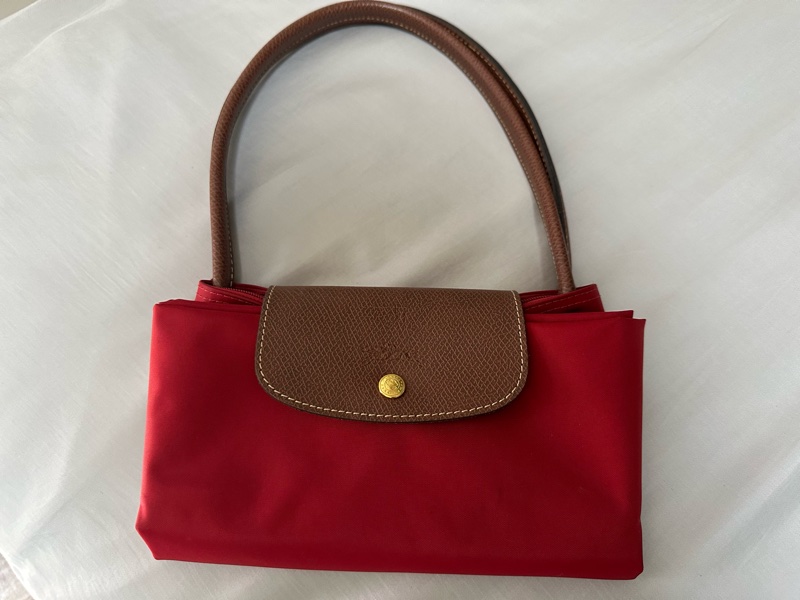 Longchamp 紅色長背帶（尼龍）-0