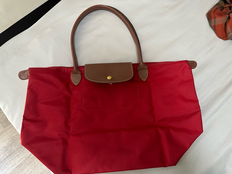 Longchamp 紅色長背帶（尼龍）-2