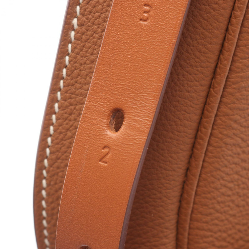 愛馬仕 Perspective Cavalier 21 單肩包，Togo 皮革，棕色，金色，二手，U SHW-6