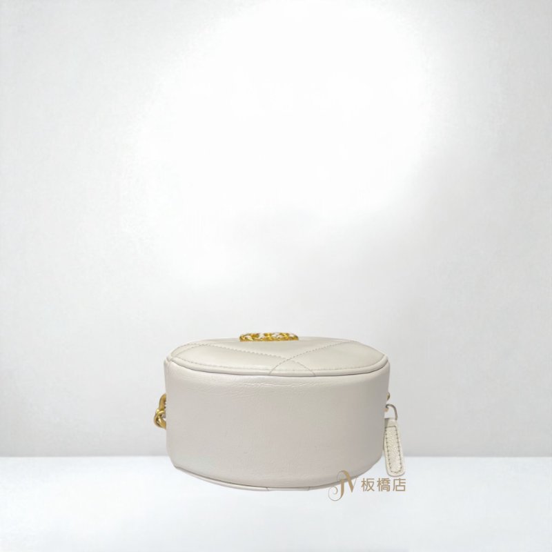 JY0333-Chanel19系列白色羊皮圓餅包 AP0945-4