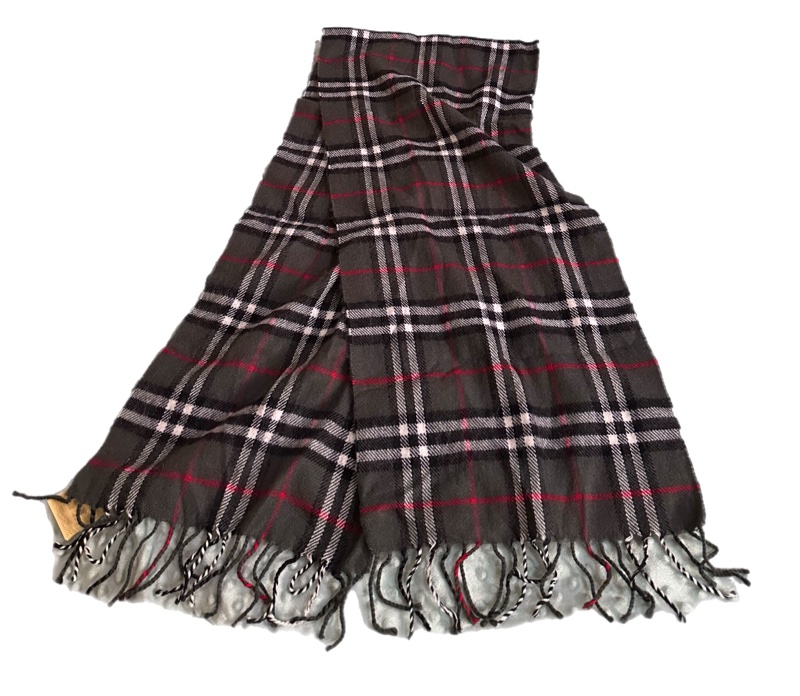 🧣【全新帶標】Vintage Burberrys 經典格紋英製圍巾（深灰款）-1