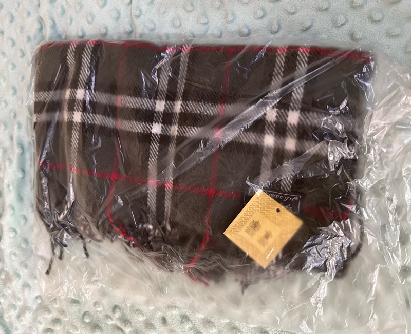 🧣【全新帶標】Vintage Burberrys 經典格紋英製圍巾（深灰款）-3