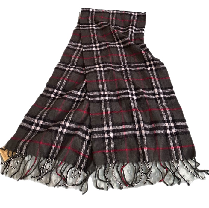 🧣【全新帶標】Vintage Burberrys 經典格紋英製圍巾（深灰款）-6