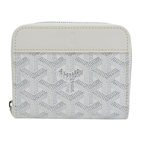 白色 牛皮 帆布 Matignon PM 拉鍊短夾【GOYARD 高雅德 】 MATIGNPMLTY50CL50P
