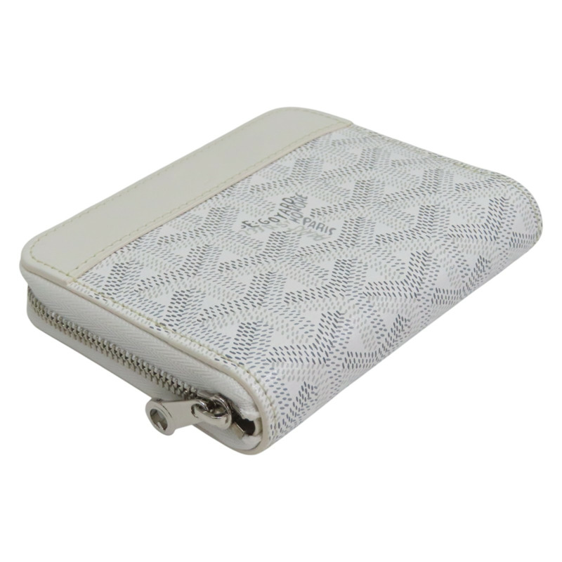 白色 牛皮 帆布 Matignon PM 拉鍊短夾【GOYARD 高雅德 】 MATIGNPMLTY50CL50P-2