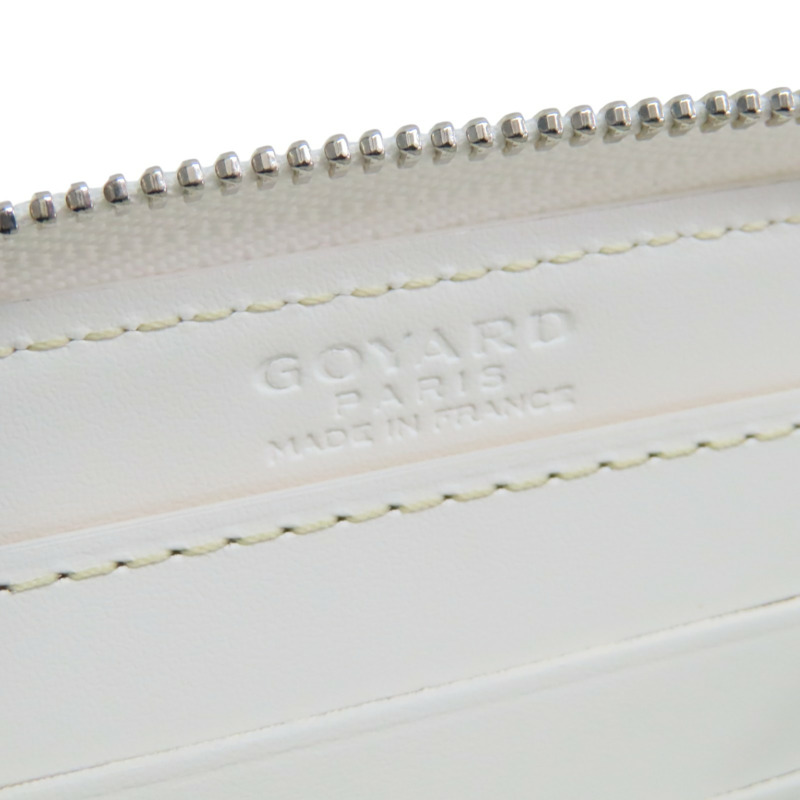 白色 牛皮 帆布 Matignon PM 拉鍊短夾【GOYARD 高雅德 】 MATIGNPMLTY50CL50P-5