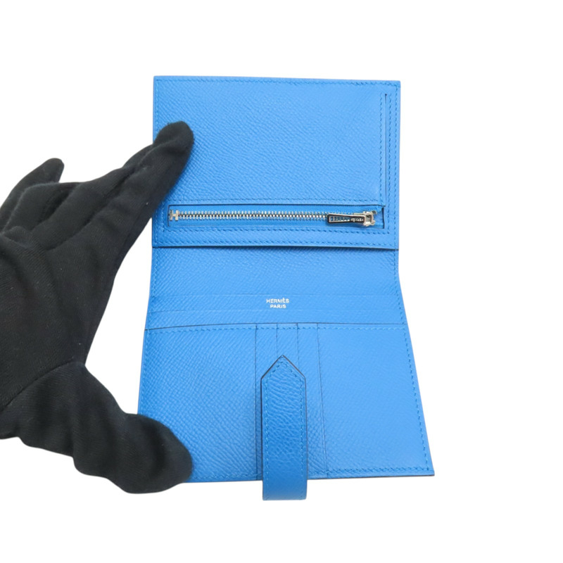 坦桑尼亞藍 EPSOM牛皮 Bearn Compact 二折 短夾 A刻【HERMES 愛馬仕】 H039790CK-4