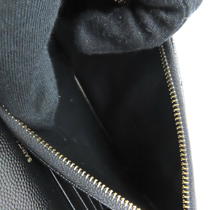 黑色 山形紋牛皮 WOC 鏈帶 肩背包【SAINT LAURENT YSL 聖羅蘭 】 393953-5