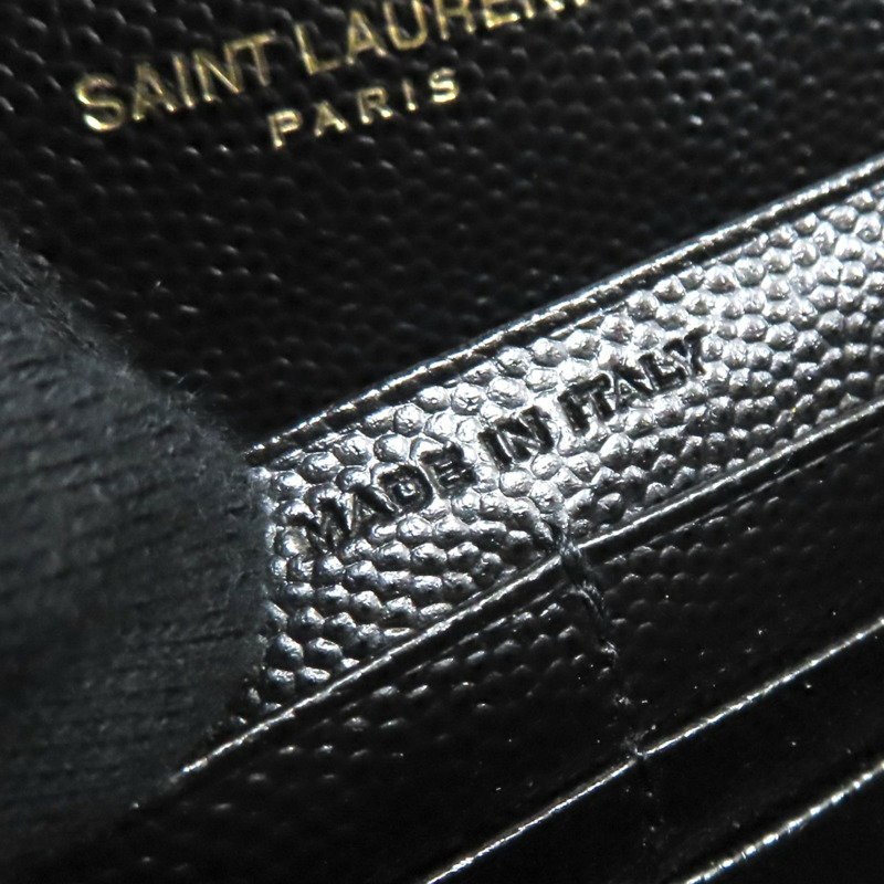 黑色 山形紋牛皮 WOC 鏈帶 肩背包【SAINT LAURENT YSL 聖羅蘭 】 393953-7