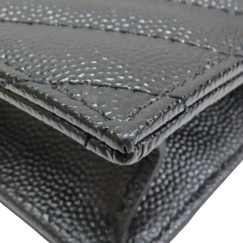 黑色 山形紋牛皮 WOC 鏈帶 肩背包【SAINT LAURENT YSL 聖羅蘭 】 393953-16