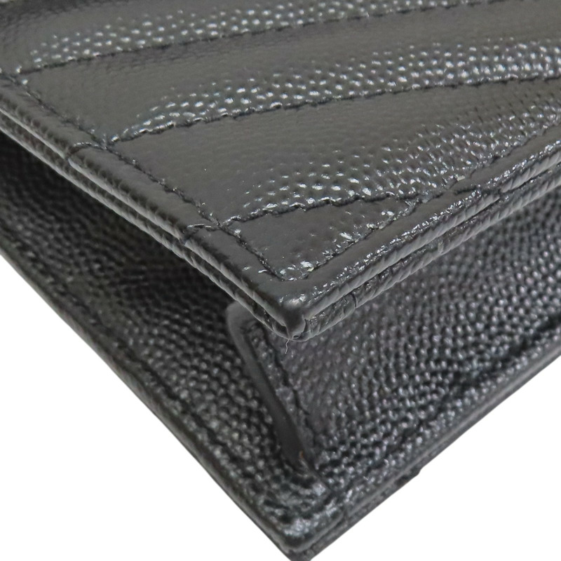 黑色 山形紋牛皮 WOC 鏈帶 肩背包【SAINT LAURENT YSL 聖羅蘭 】 393953-17