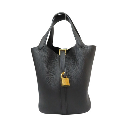 黑色 TC牛皮 Picotin Lock 18 手提包 B刻 金釦【HERMES 愛馬仕】 H056289CC