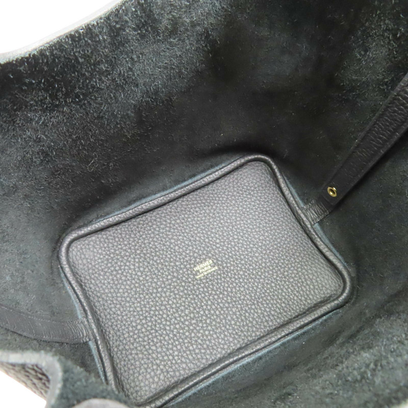 黑色 TC牛皮 Picotin Lock 18 手提包 B刻 金釦【HERMES 愛馬仕】 H056289CC-4