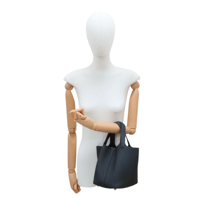 黑色 TC牛皮 Picotin Lock 18 手提包 B刻 金釦【HERMES 愛馬仕】 H056289CC-7