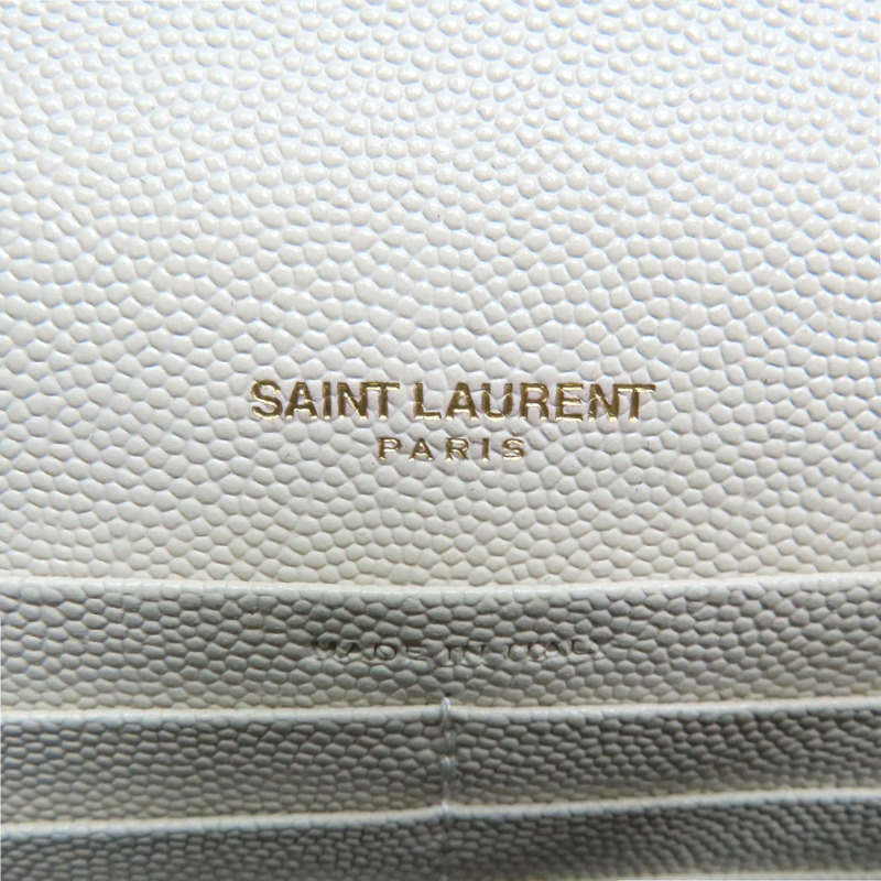 米白色 山形紋牛皮 WOC 鏈帶 肩背包【SAINT LAURENT YSL 聖羅蘭 】 393953-5