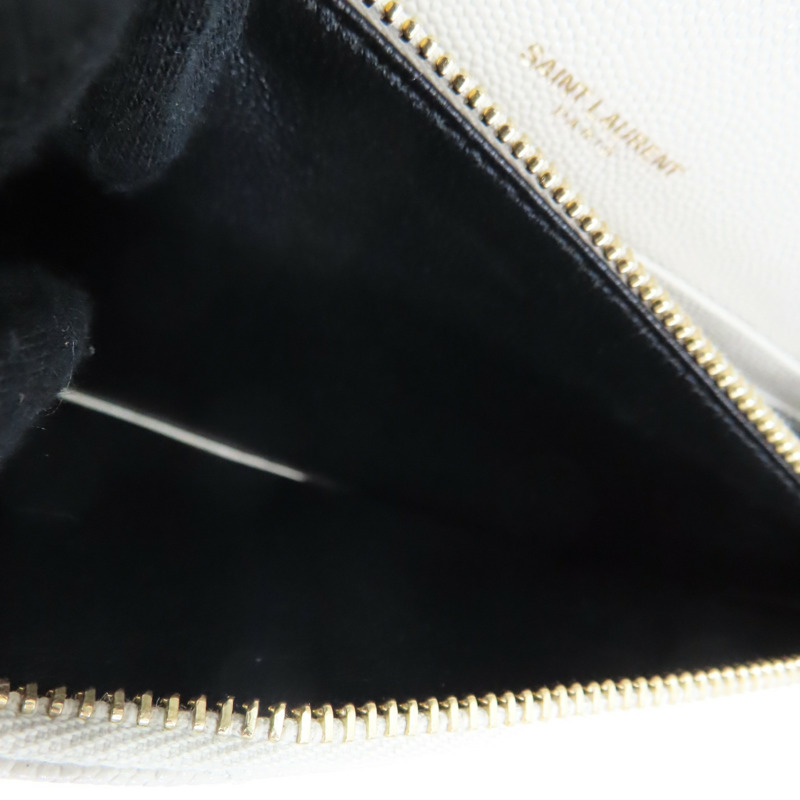 米白色 山形紋牛皮 WOC 鏈帶 肩背包【SAINT LAURENT YSL 聖羅蘭 】 393953-6