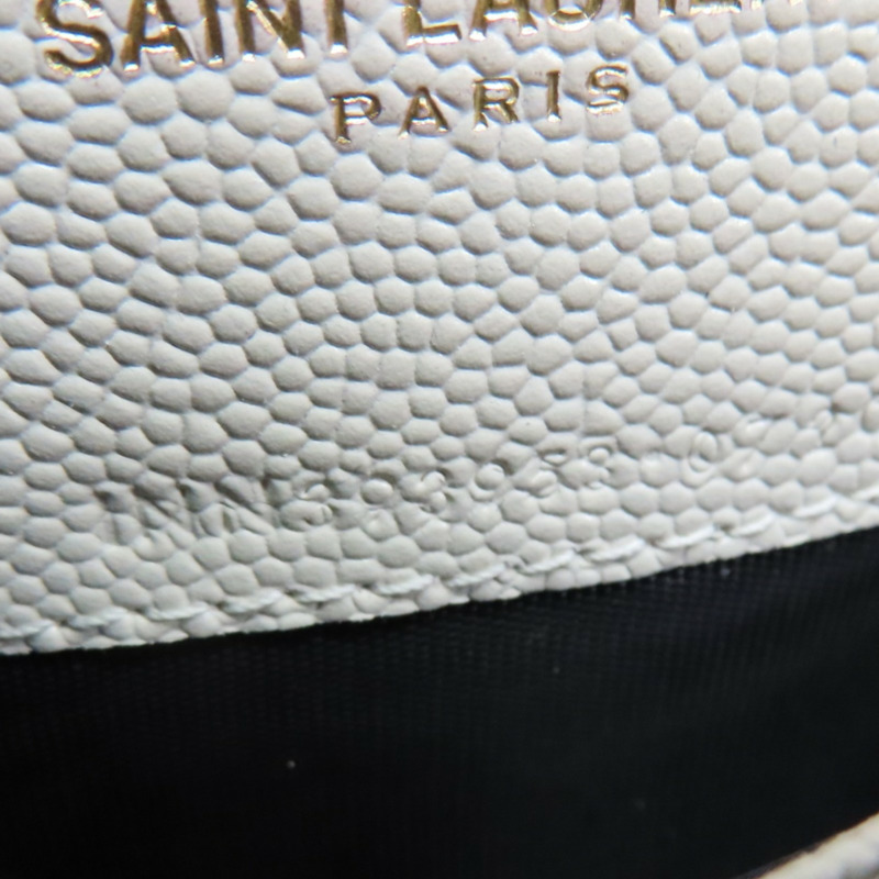 米白色 山形紋牛皮 WOC 鏈帶 肩背包【SAINT LAURENT YSL 聖羅蘭 】 393953-8