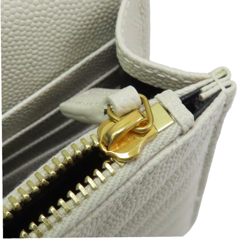 米白色 山形紋牛皮 WOC 鏈帶 肩背包【SAINT LAURENT YSL 聖羅蘭 】 393953-10