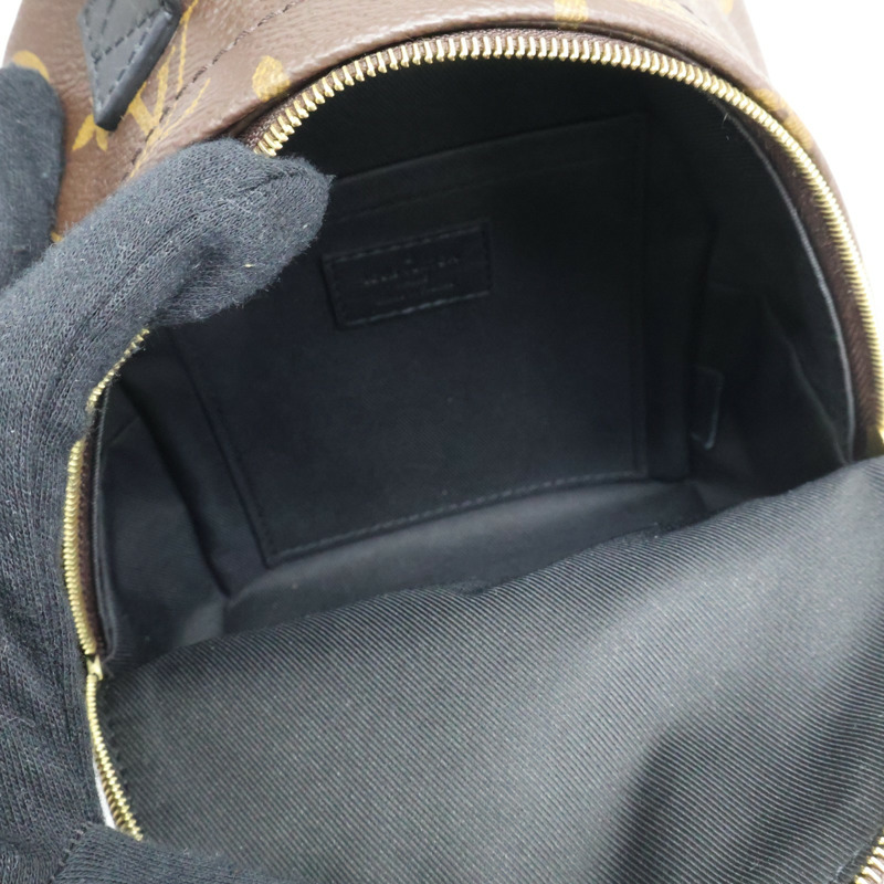 棕色 原花帆布 Palm Springs Mini 後背包【LOUIS VUITTON LV 路易威登】 M44873-4