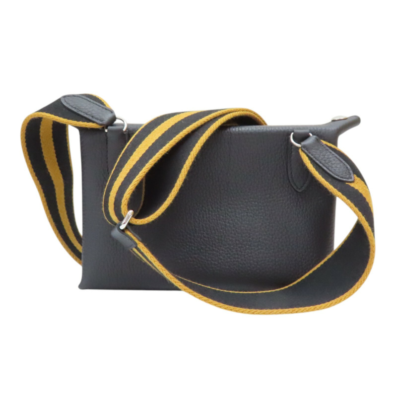 黑色 TOGO牛皮 Videpoches 肩背包 K刻 銀扣【HERMES 愛馬仕】 H084024CKAQ-1