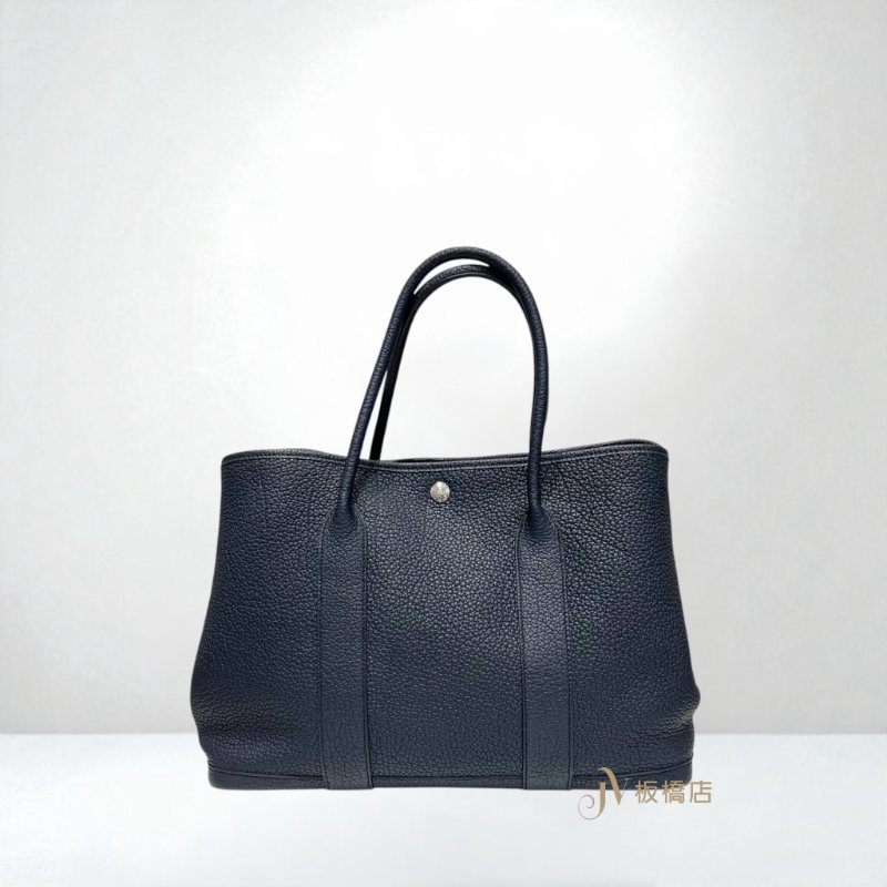 JY0339-Hermes 深藍色Fjord皮 Garden Party 36-3