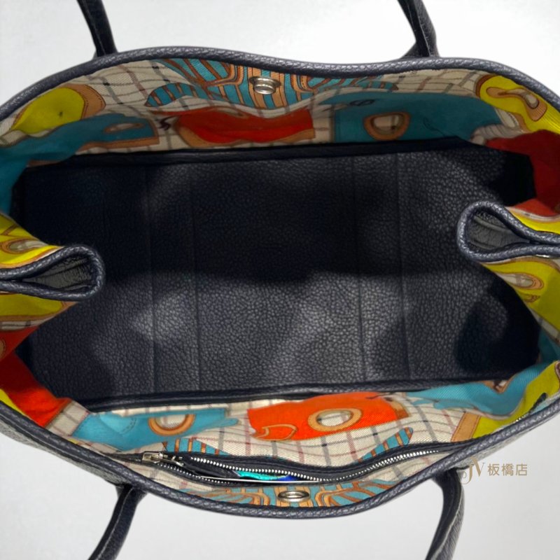 JY0339-Hermes 深藍色Fjord皮 Garden Party 36-5