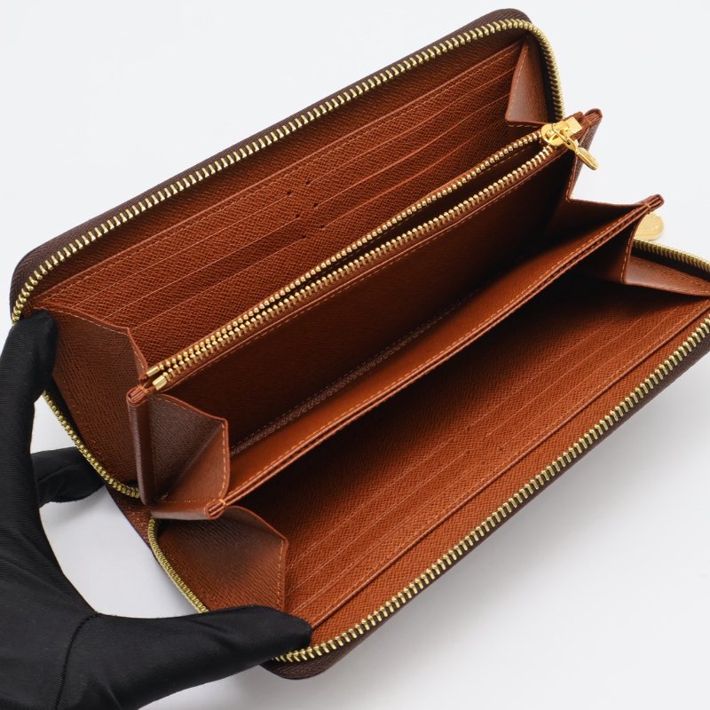 LOUIS VUITTON 經典老花拉鍊長夾 - 棕-3