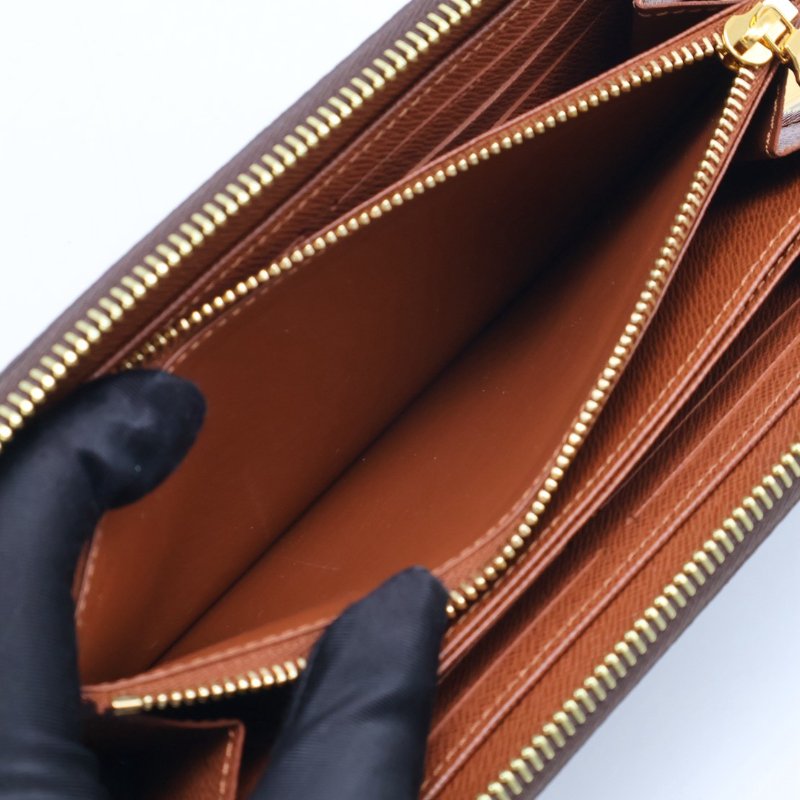 LOUIS VUITTON 經典老花拉鍊長夾 - 棕-4