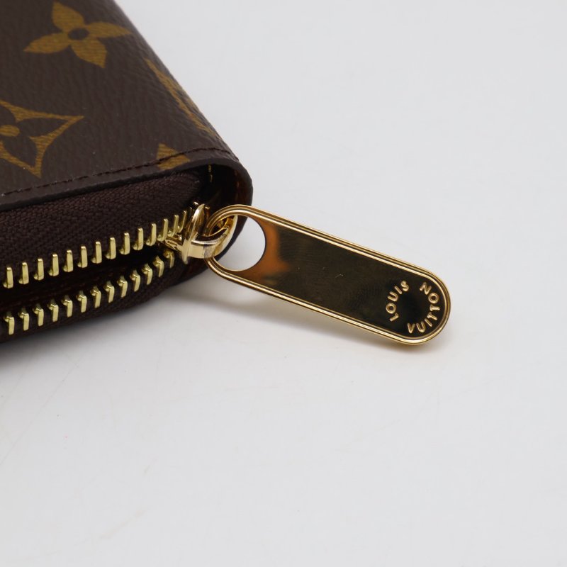 LOUIS VUITTON 經典老花拉鍊長夾 - 棕-6
