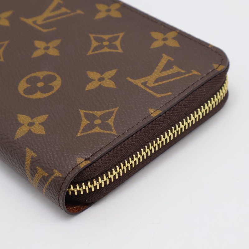 LOUIS VUITTON 經典老花拉鍊長夾 - 棕-8