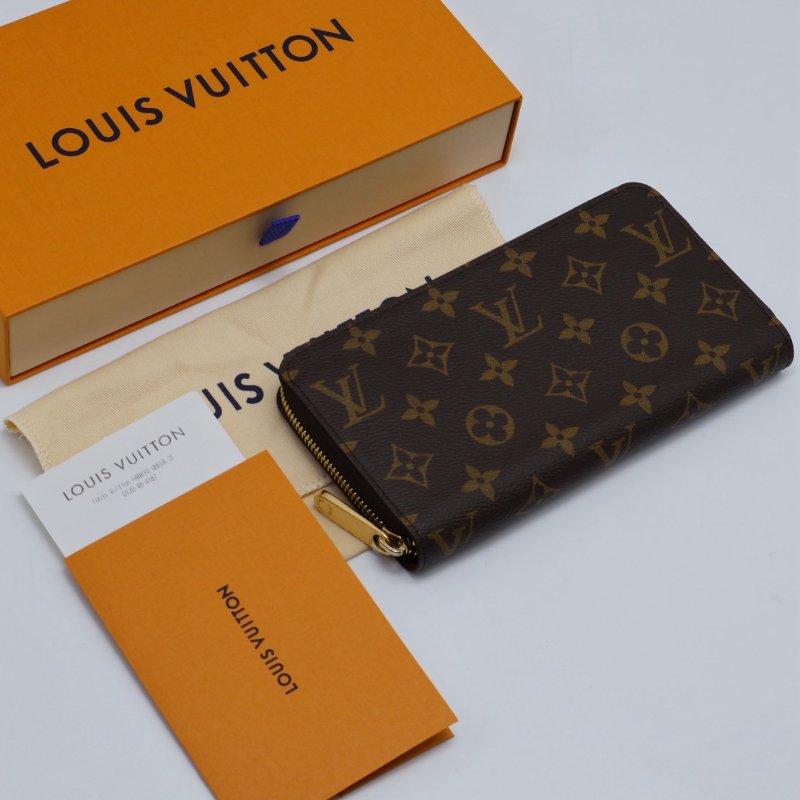 LOUIS VUITTON 經典老花拉鍊長夾 - 棕-10
