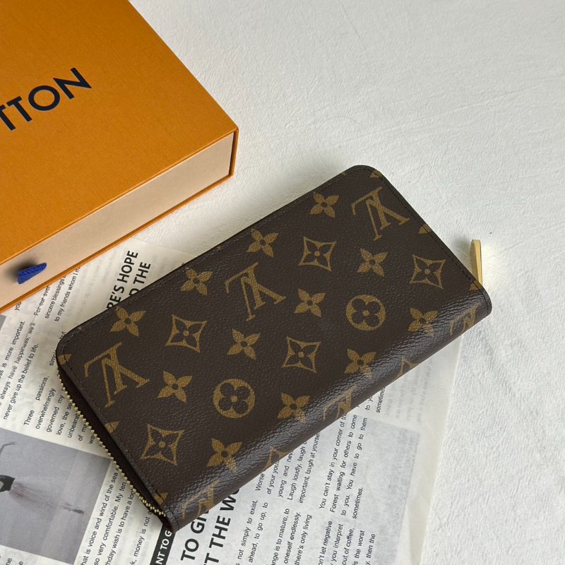 LOUIS VUITTON 經典老花拉鍊長夾 - 棕-2