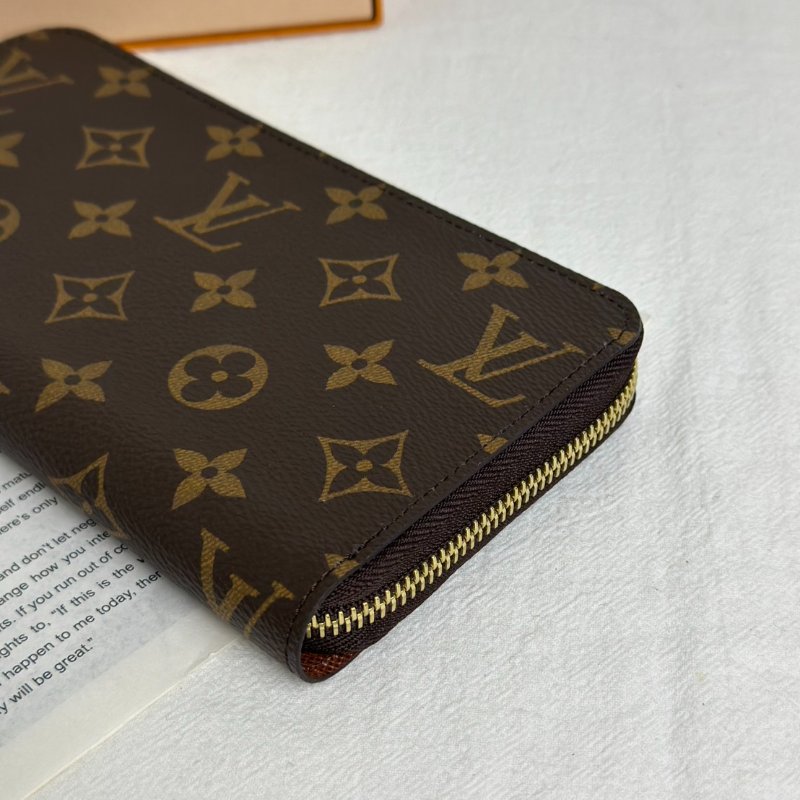 LOUIS VUITTON 經典老花拉鍊長夾 - 棕-3