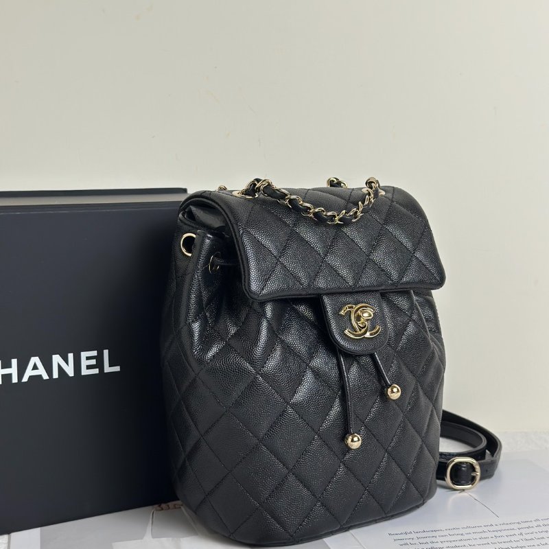 CHANEL 薩爾茨堡雙肩包 - 小號黑金-2