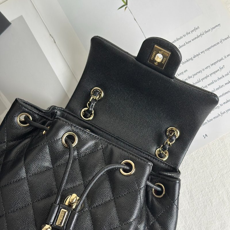 CHANEL 薩爾茨堡雙肩包 - 小號黑金-7