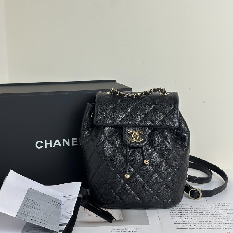 CHANEL 薩爾茨堡雙肩包 - 小號黑金-9