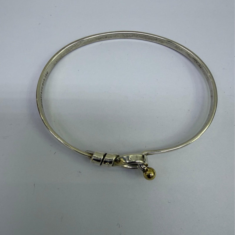 Tiffany&Co 925純銀 黃K金球 手環 手鐲-1