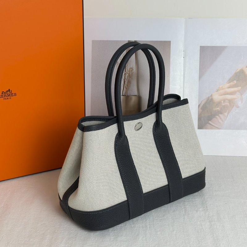 HERMES Mini garden party - 帆布石板灰 K-2