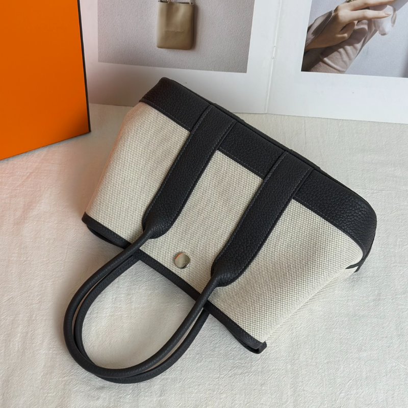 HERMES Mini garden party - 帆布石板灰 K-4