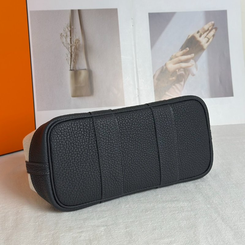 HERMES Mini garden party - 帆布石板灰 K-5