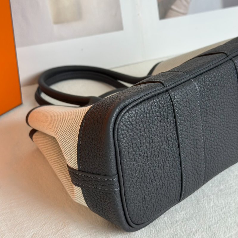 HERMES Mini garden party - 帆布石板灰 K-6