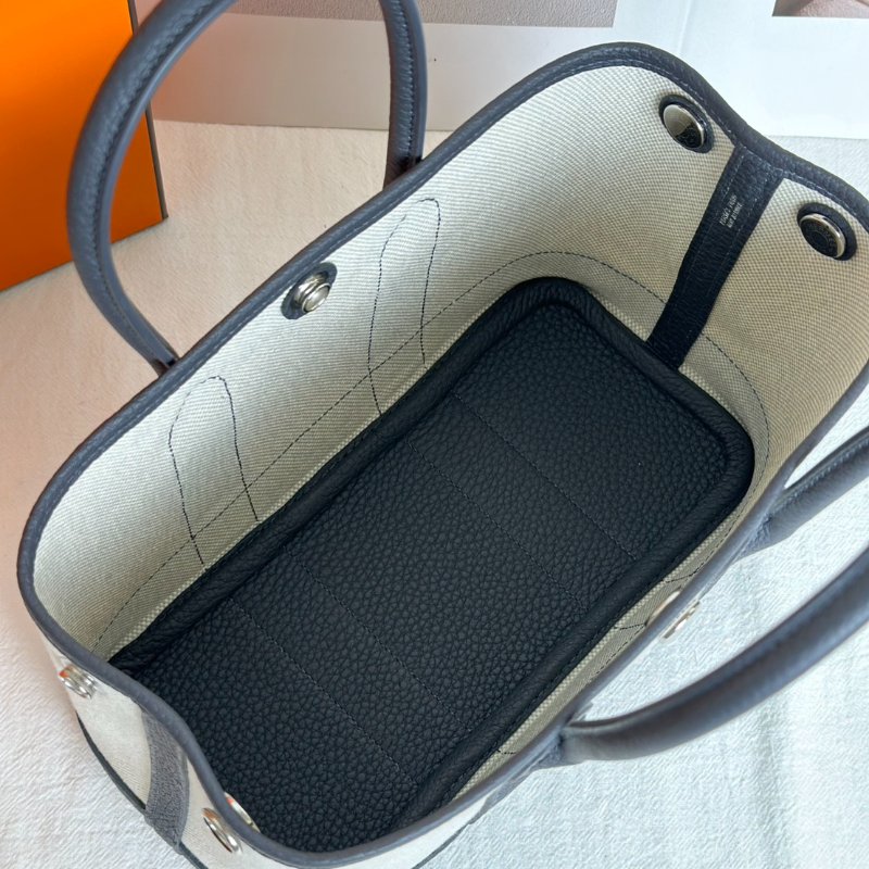 HERMES Mini garden party - 帆布石板灰 K-8