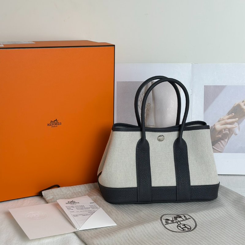HERMES Mini garden party - 帆布石板灰 K-9