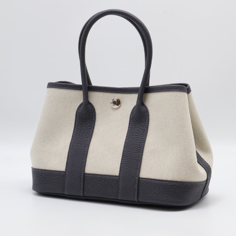 HERMES Mini garden party - 帆布石板灰 K-3