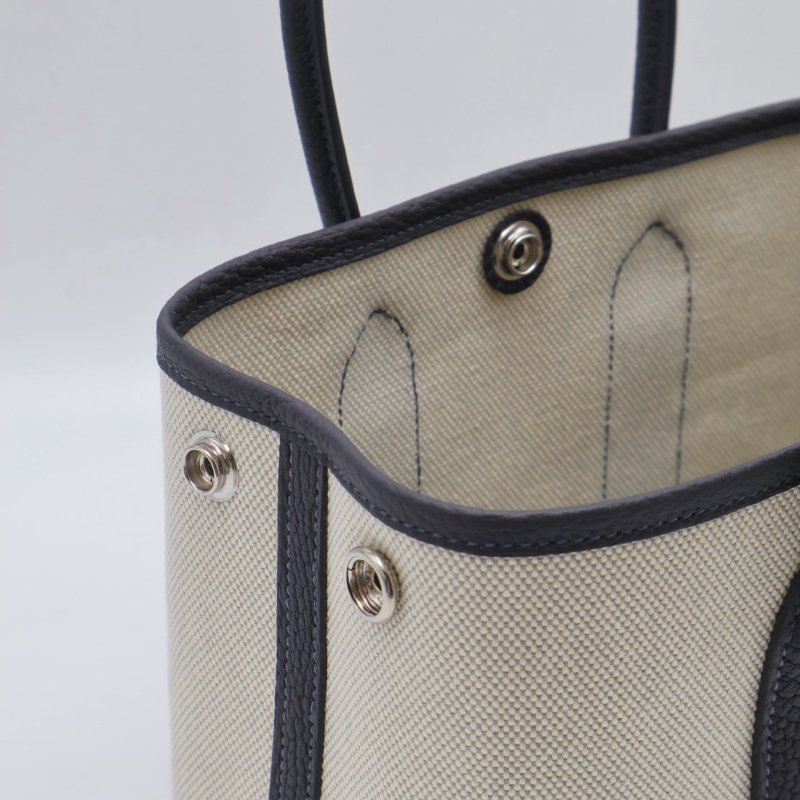 HERMES Mini garden party - 帆布石板灰 K-6