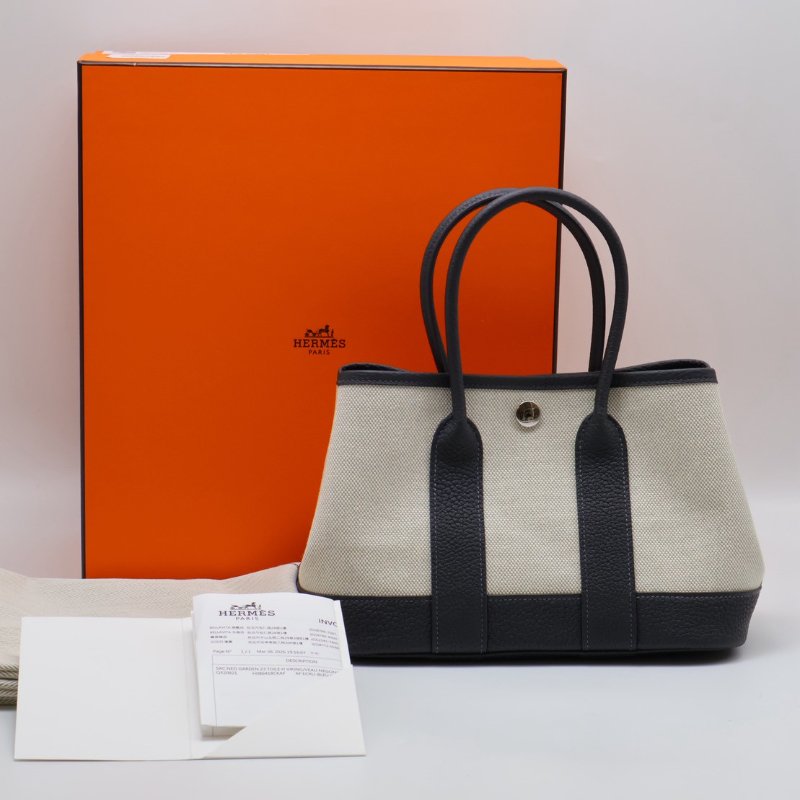 HERMES Mini garden party - 帆布石板灰 K-16