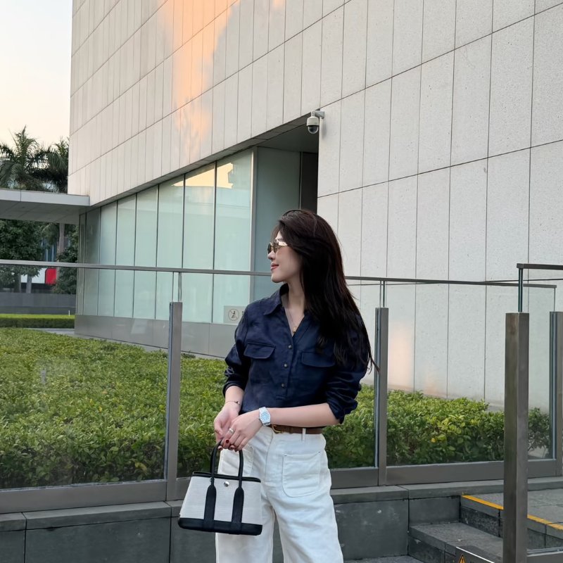 HERMES Mini garden party - 帆布石板灰 K-18