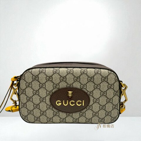 JY0329-Gucci 緹花拼咖啡牛皮金釦虎頭相機包476466