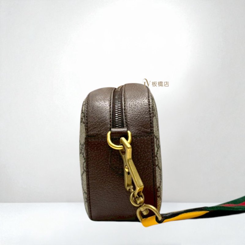 JY0329-Gucci 緹花拼咖啡牛皮金釦虎頭相機包476466-1